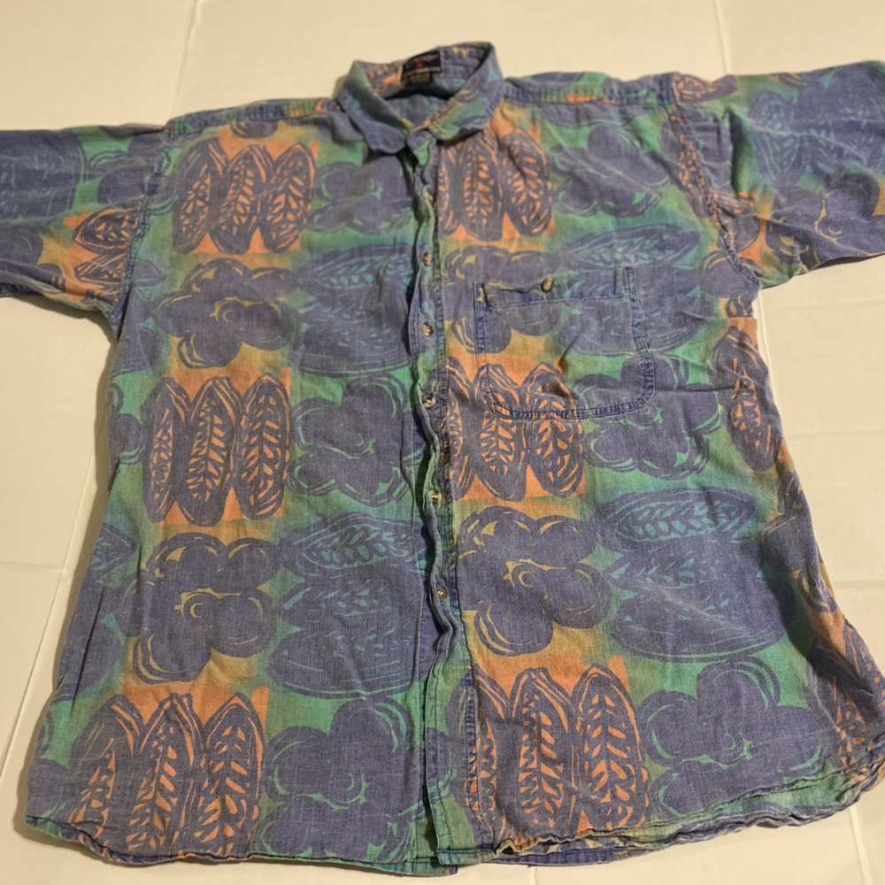 Vintage Revenge Shirtmakers Men’s Button Up Collard Shirt Hawaiian Shirt Size Lg